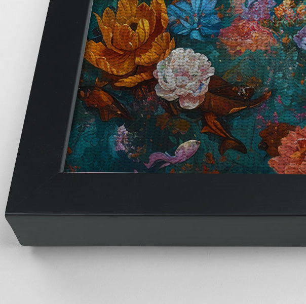 Black Mermaid Floral Fantasy African American canvas print view 28