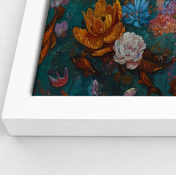 Black Mermaid Floral Fantasy African American canvas print view 64