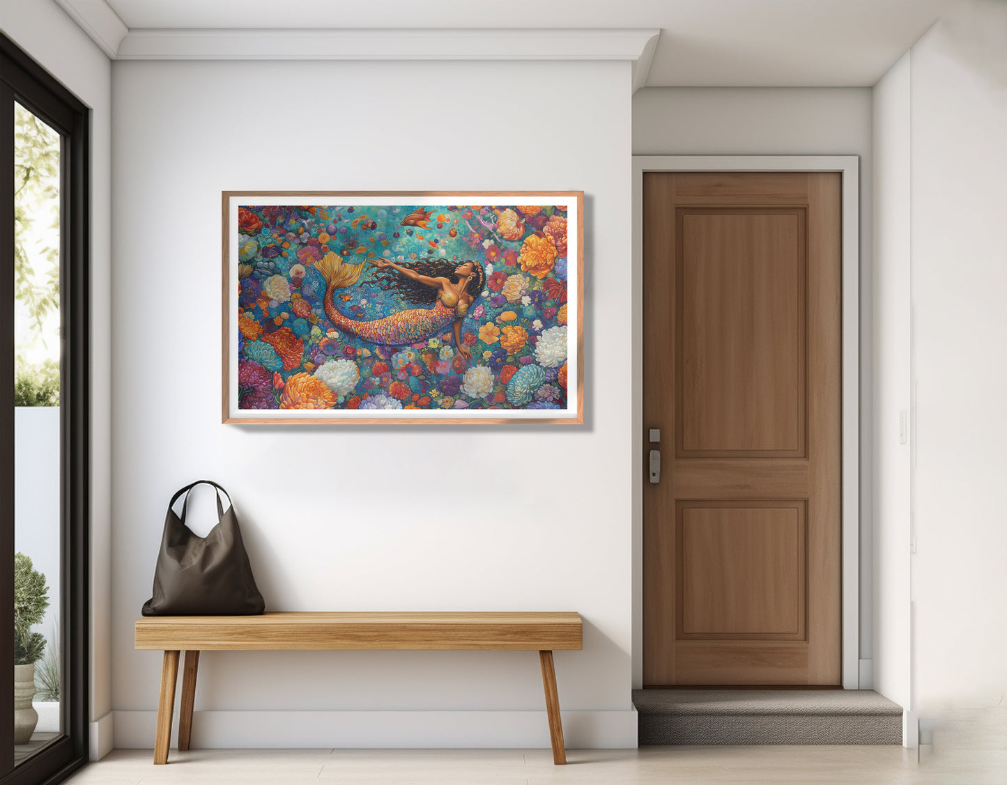Black Mermaid Coral Reef African American canvas print view 83