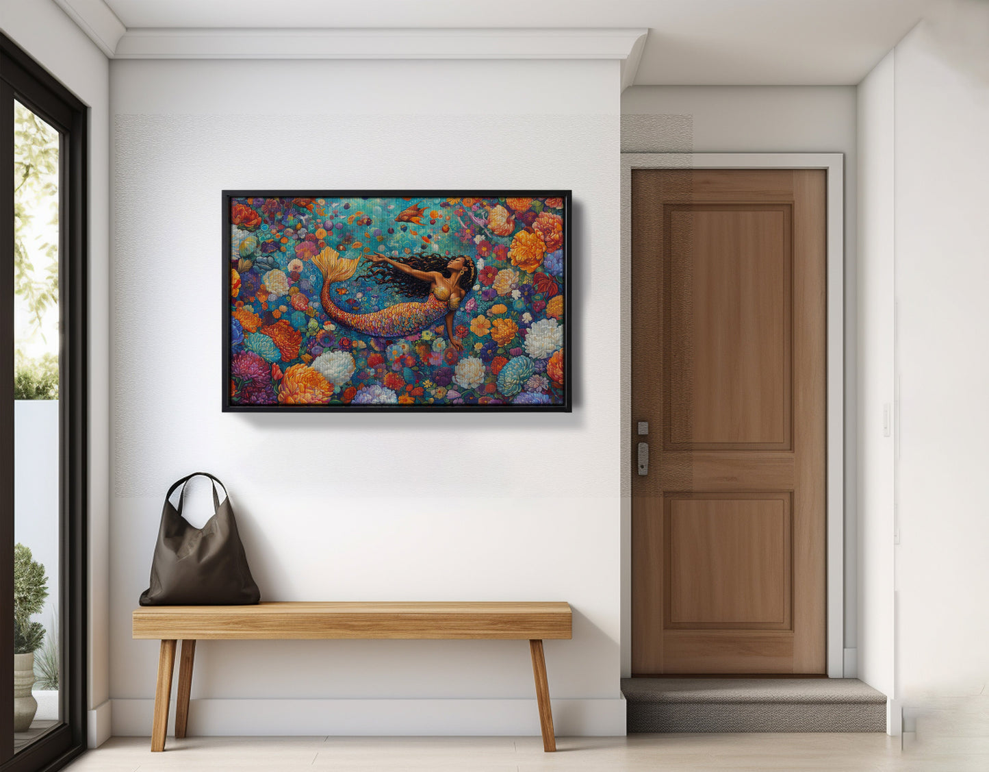 Black Mermaid Coral Reef African American canvas print view 29