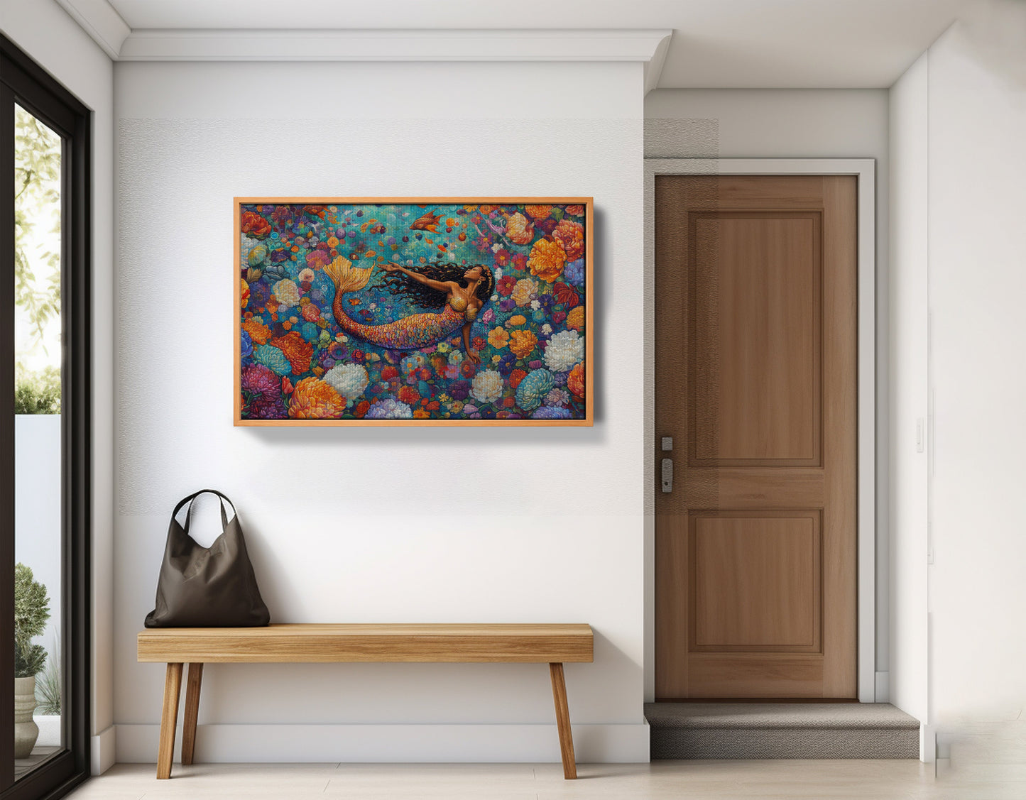 Black Mermaid Coral Reef African American canvas print view 47