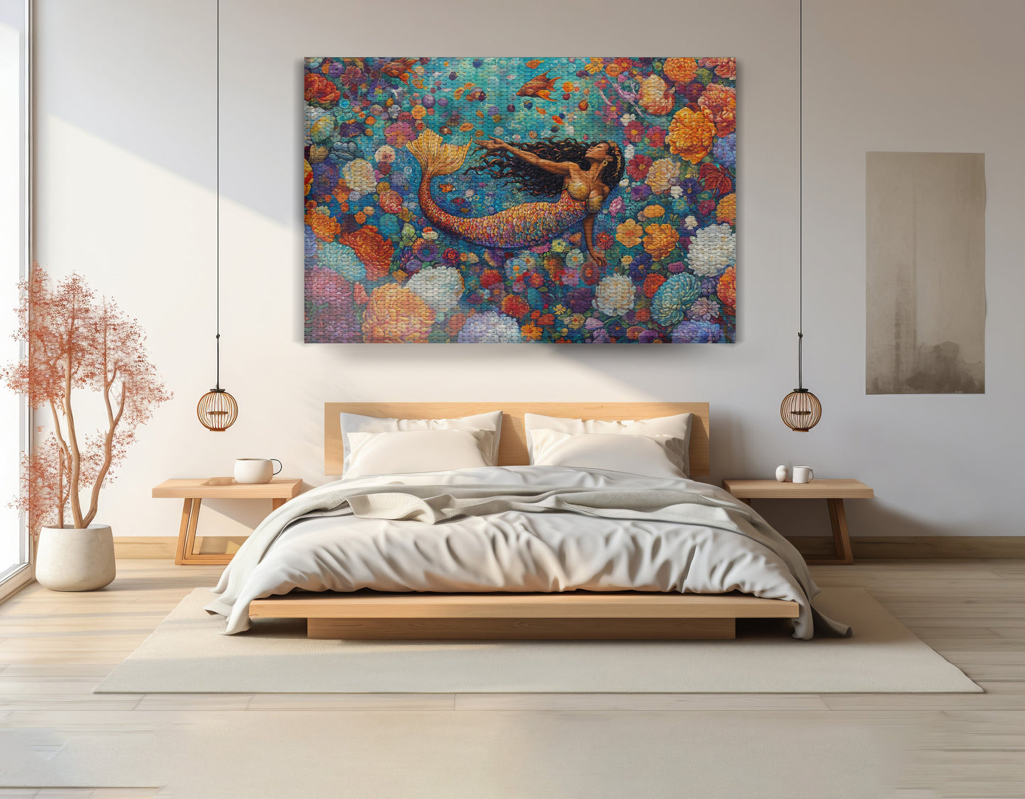 Black Mermaid Coral Reef African American canvas print view 15