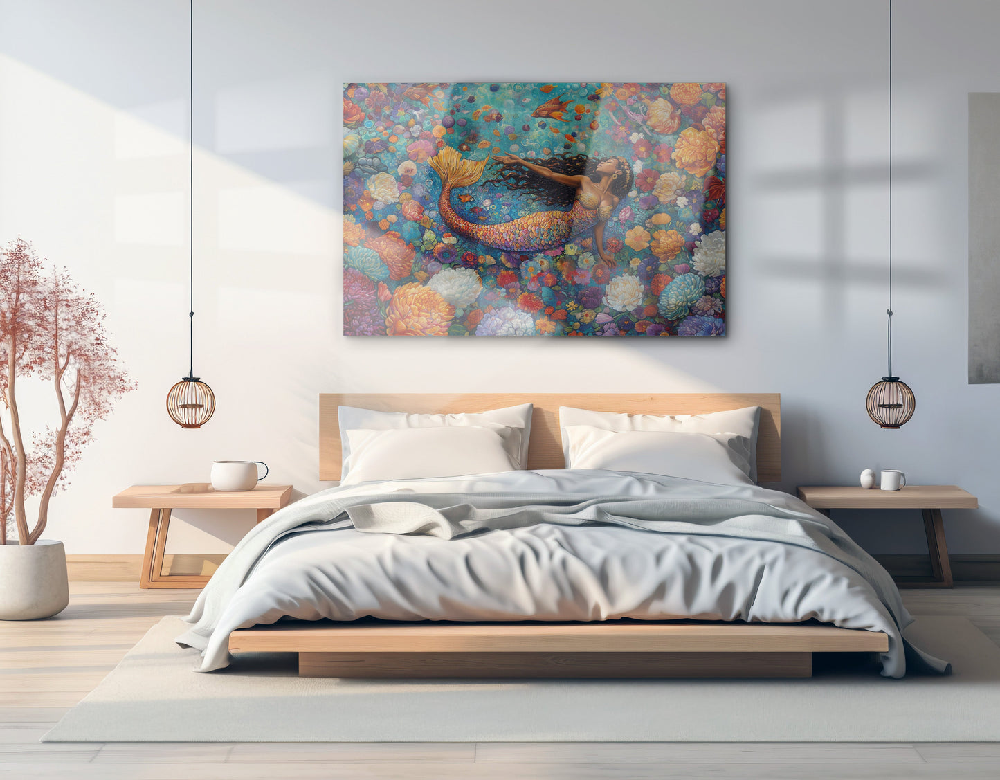 Black Mermaid Coral Reef African American canvas print view 21