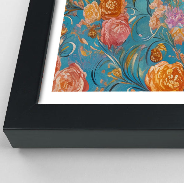 Black Mermaid Turquoise Floral African American canvas print view 70