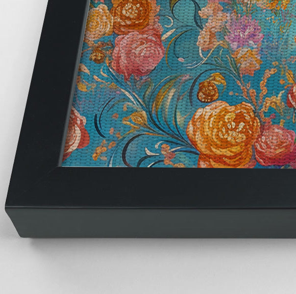 Black Mermaid Turquoise Floral African American canvas print view 28