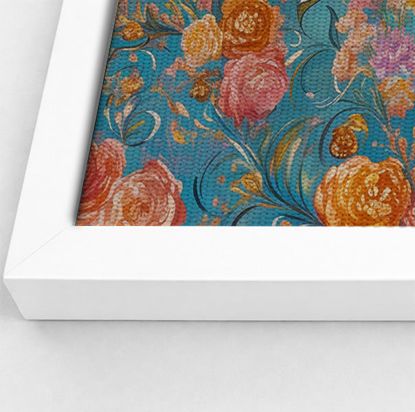 Black Mermaid Turquoise Floral African American canvas print view 64