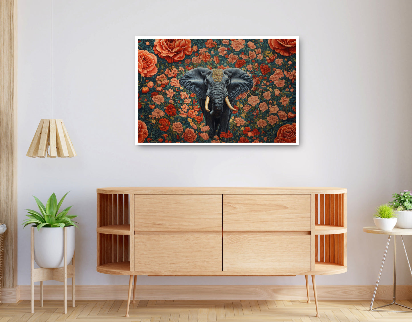 Alternate view of Elephant Rose Floral African American canvas print