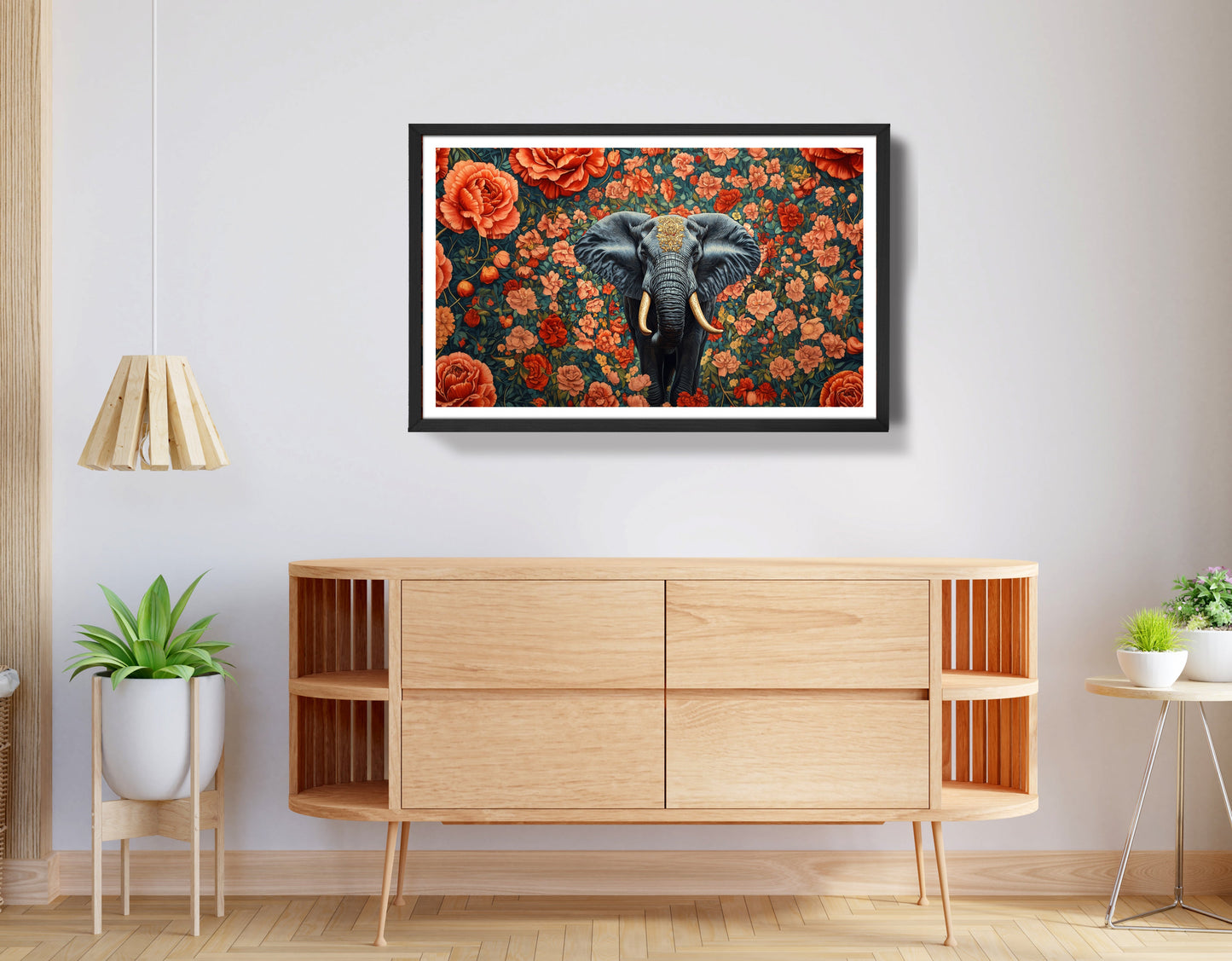 Elephant Rose Floral African American canvas print view 68