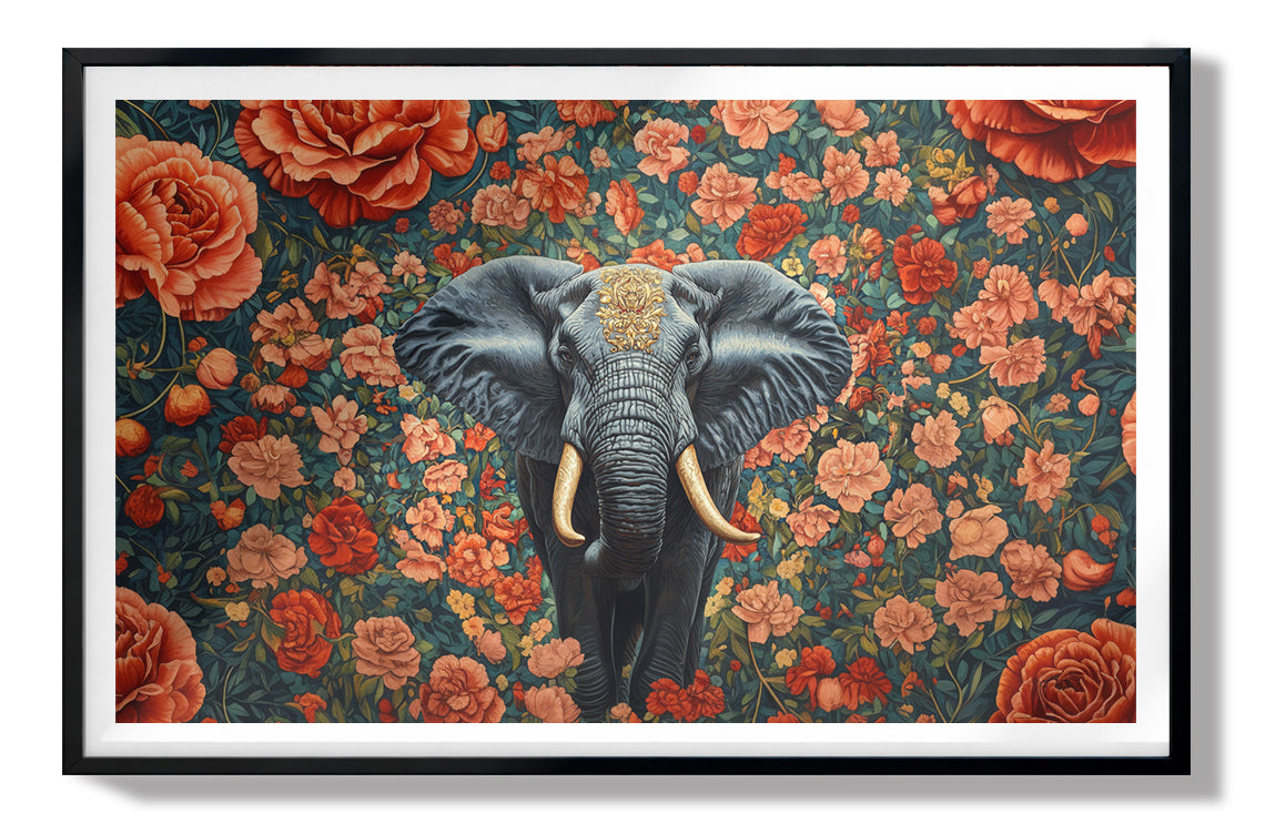 Elephant Rose Floral African American canvas print view 67