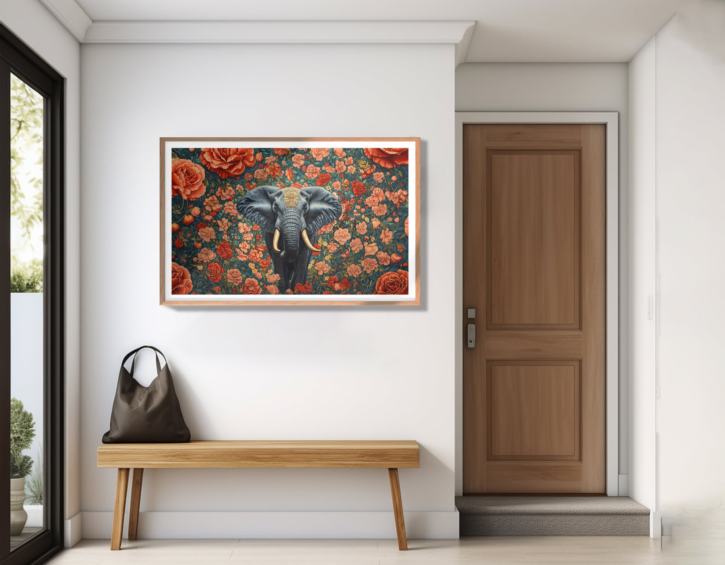 Elephant Rose Floral African American canvas print view 83