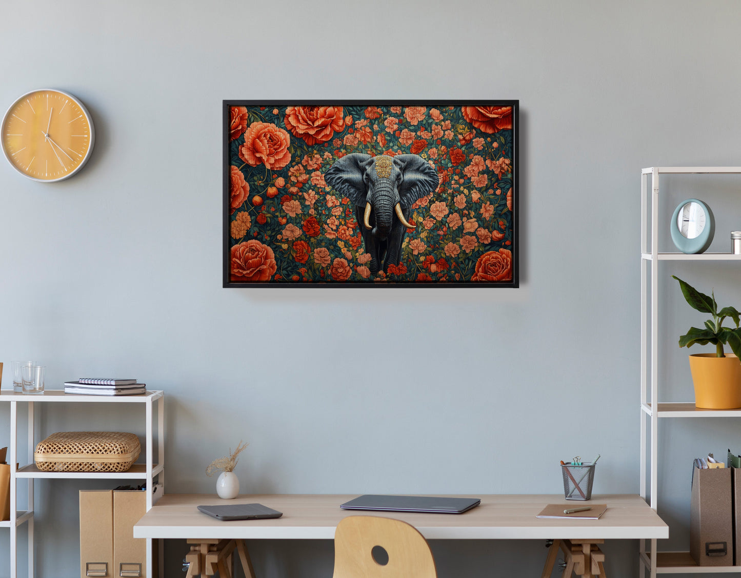 Elephant Rose Floral African American canvas print view 30