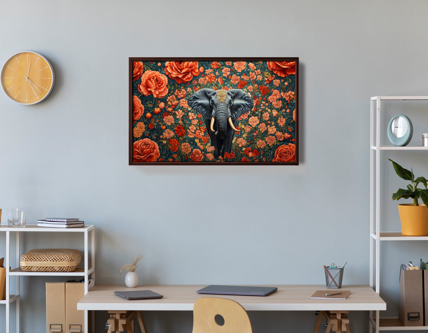 Elephant Rose Floral African American canvas print view 36