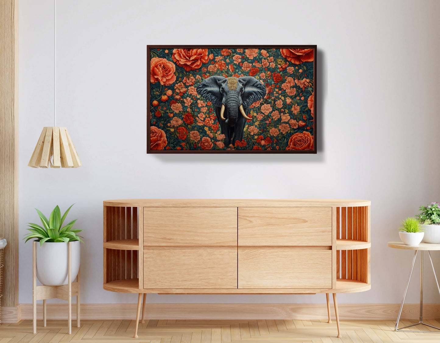 Elephant Rose Floral African American canvas print view 32