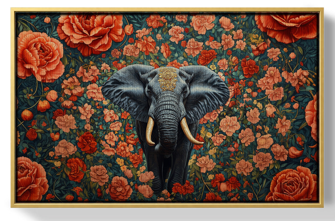 Elephant Rose Floral African American canvas print view 37