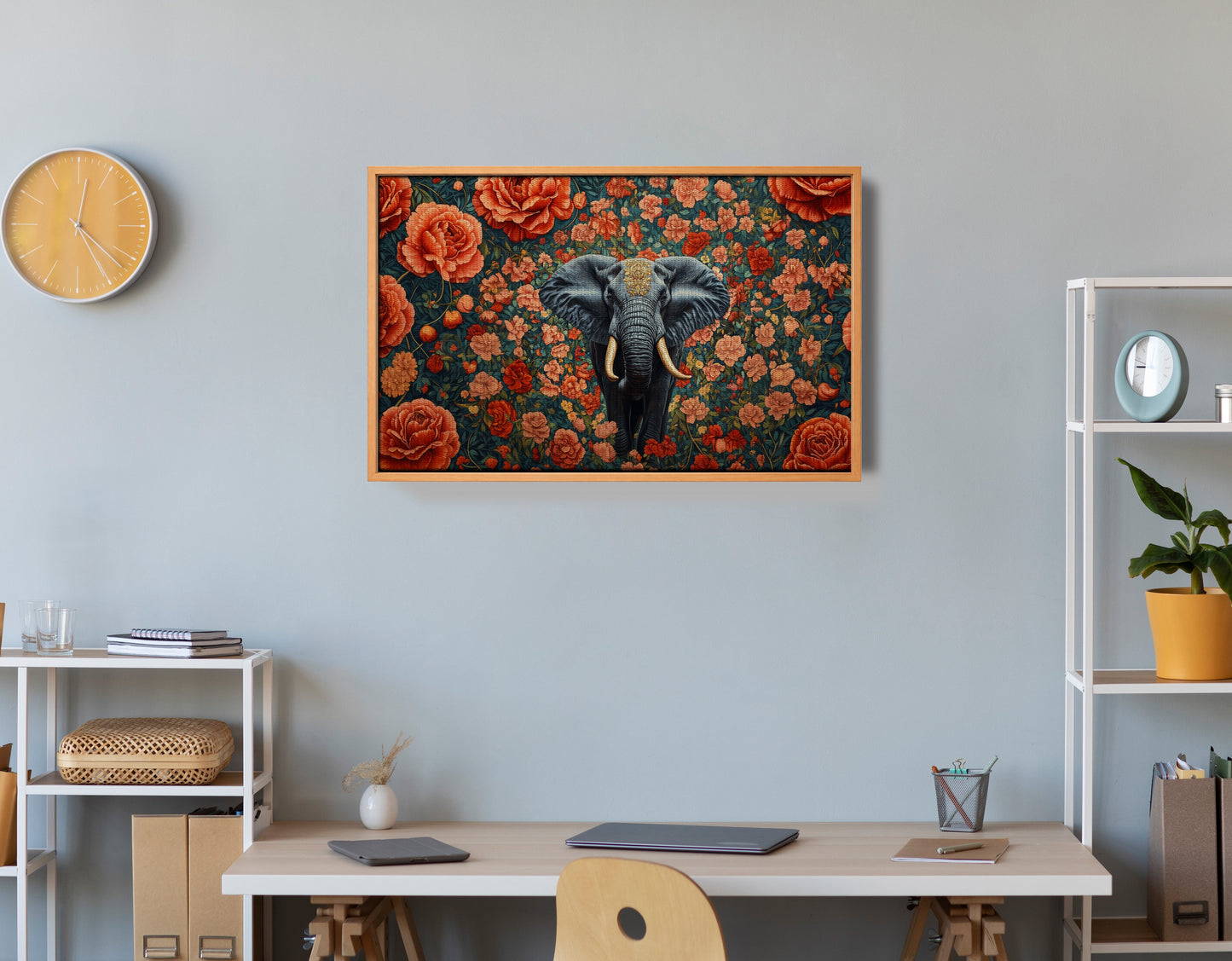 Elephant Rose Floral African American canvas print view 48