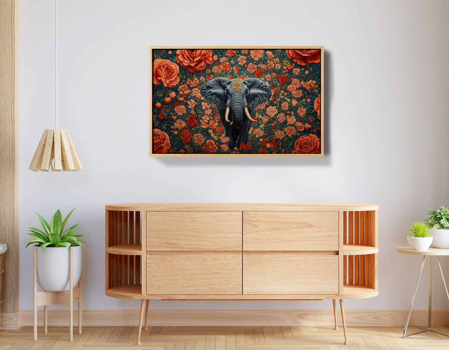 Elephant Rose Floral African American canvas print view 50