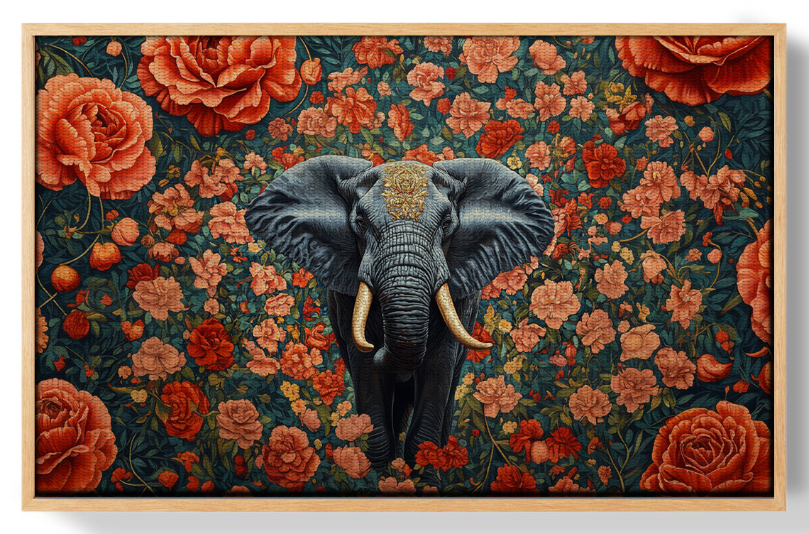 Elephant Rose Floral African American canvas print view 49