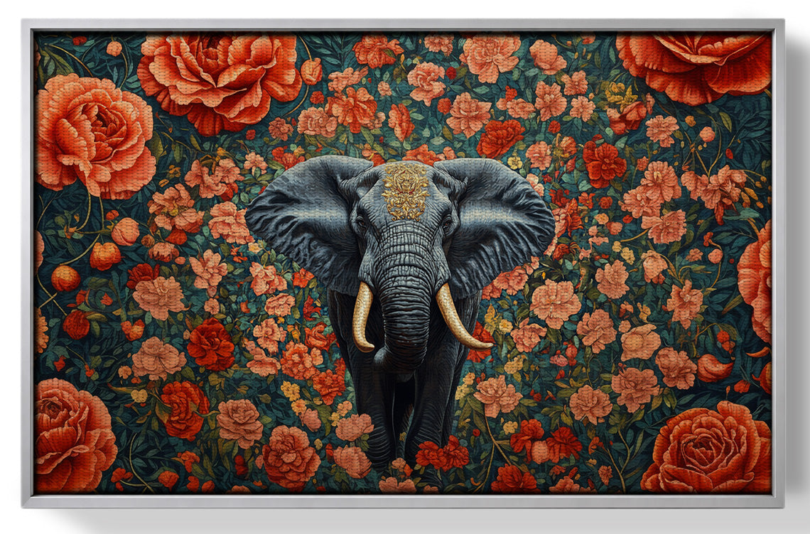 Elephant Rose Floral African American canvas print view 55
