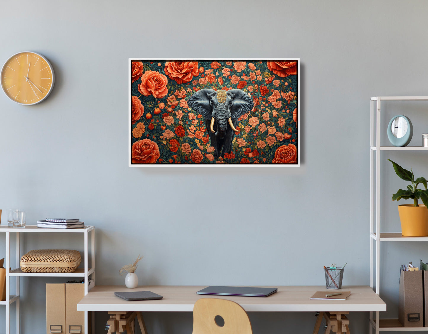 Elephant Rose Floral African American canvas print view 66
