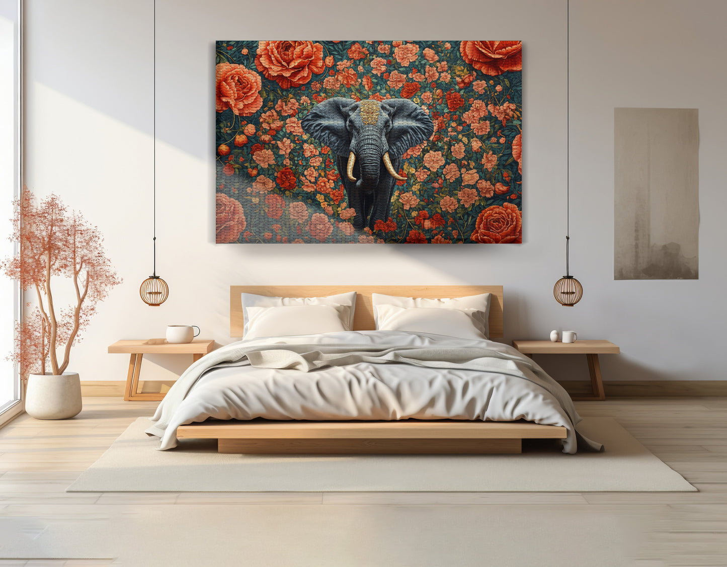 Elephant Rose Floral African American canvas print view 15