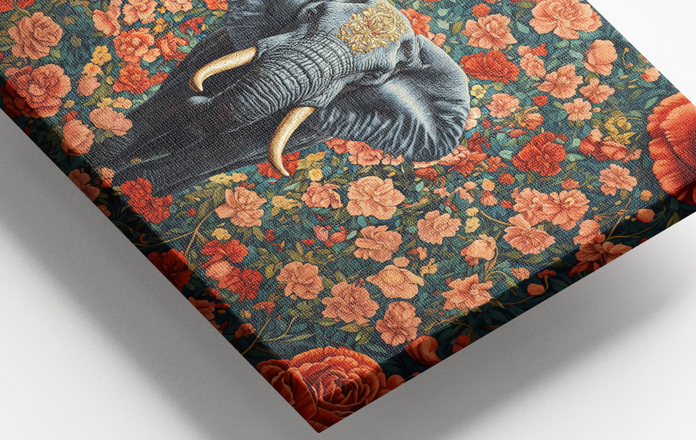 Elephant Rose Floral African American canvas print view 16