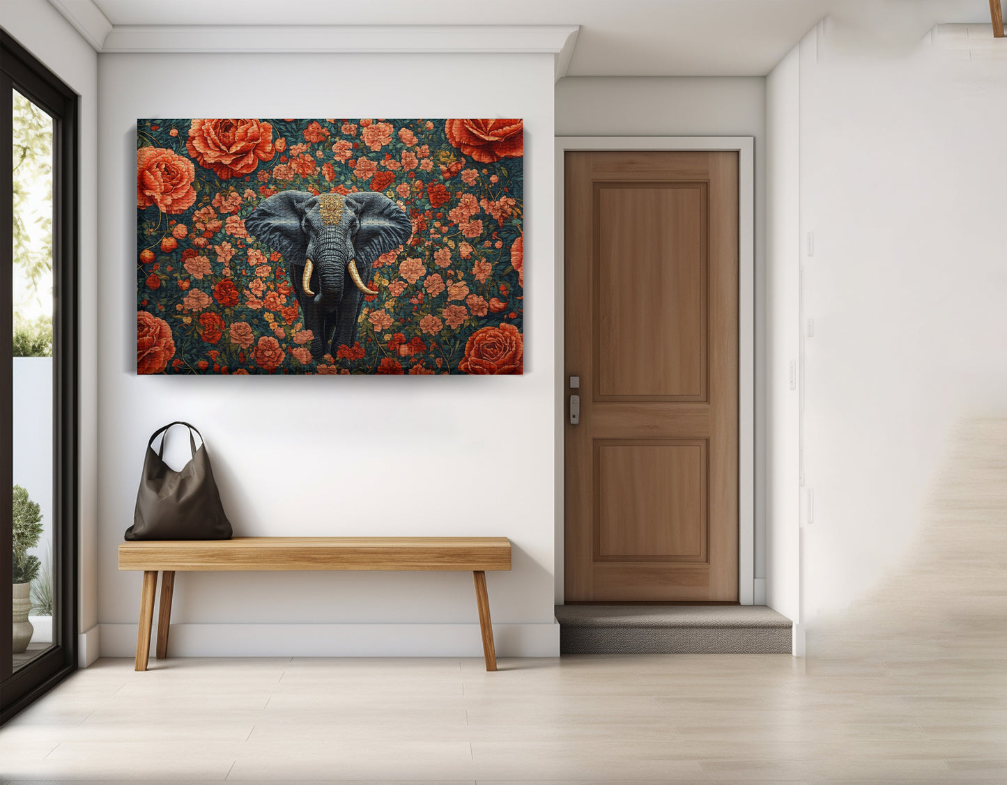 Elephant Rose Floral African American canvas print view 17