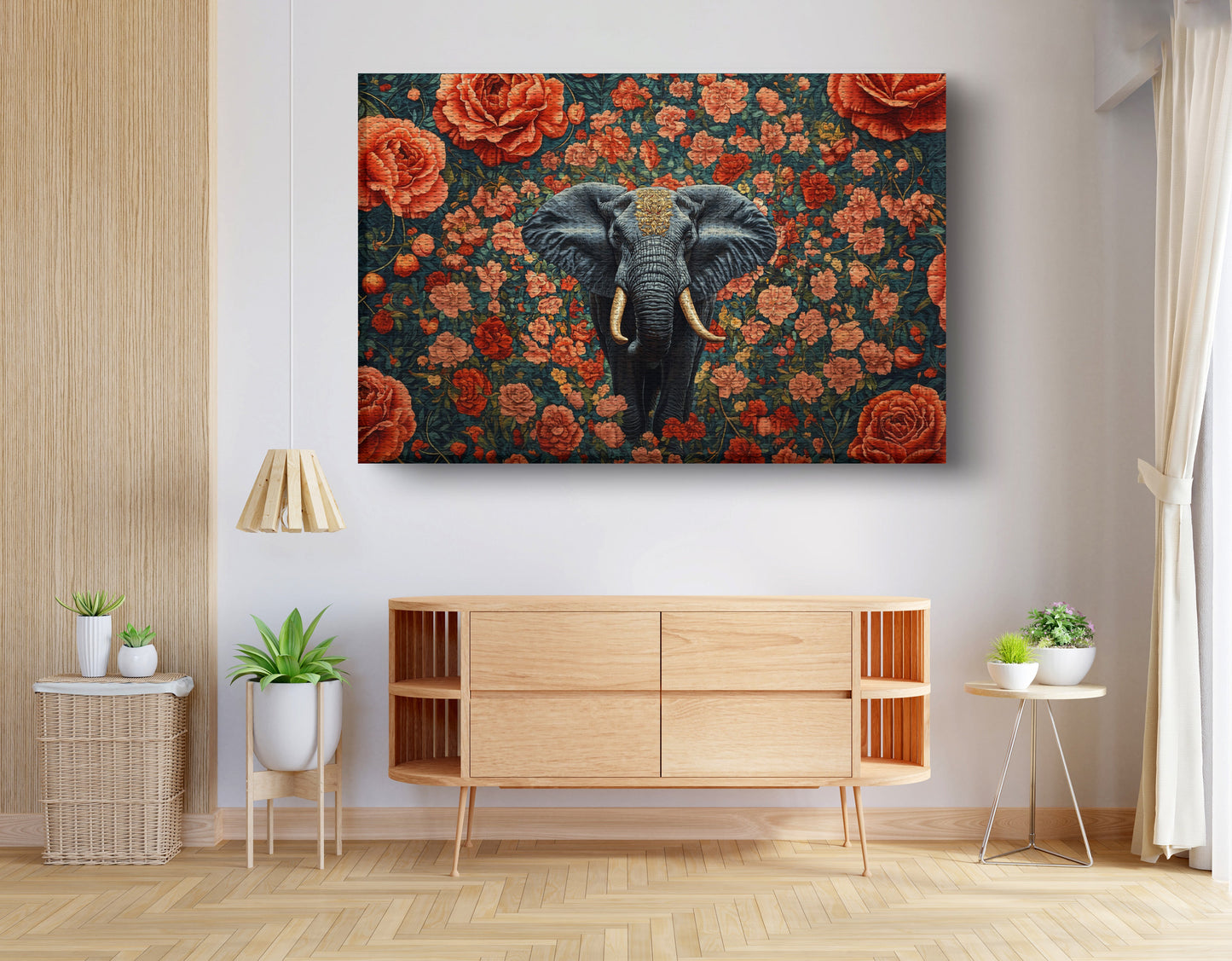 Elephant Rose Floral African American canvas print view 14