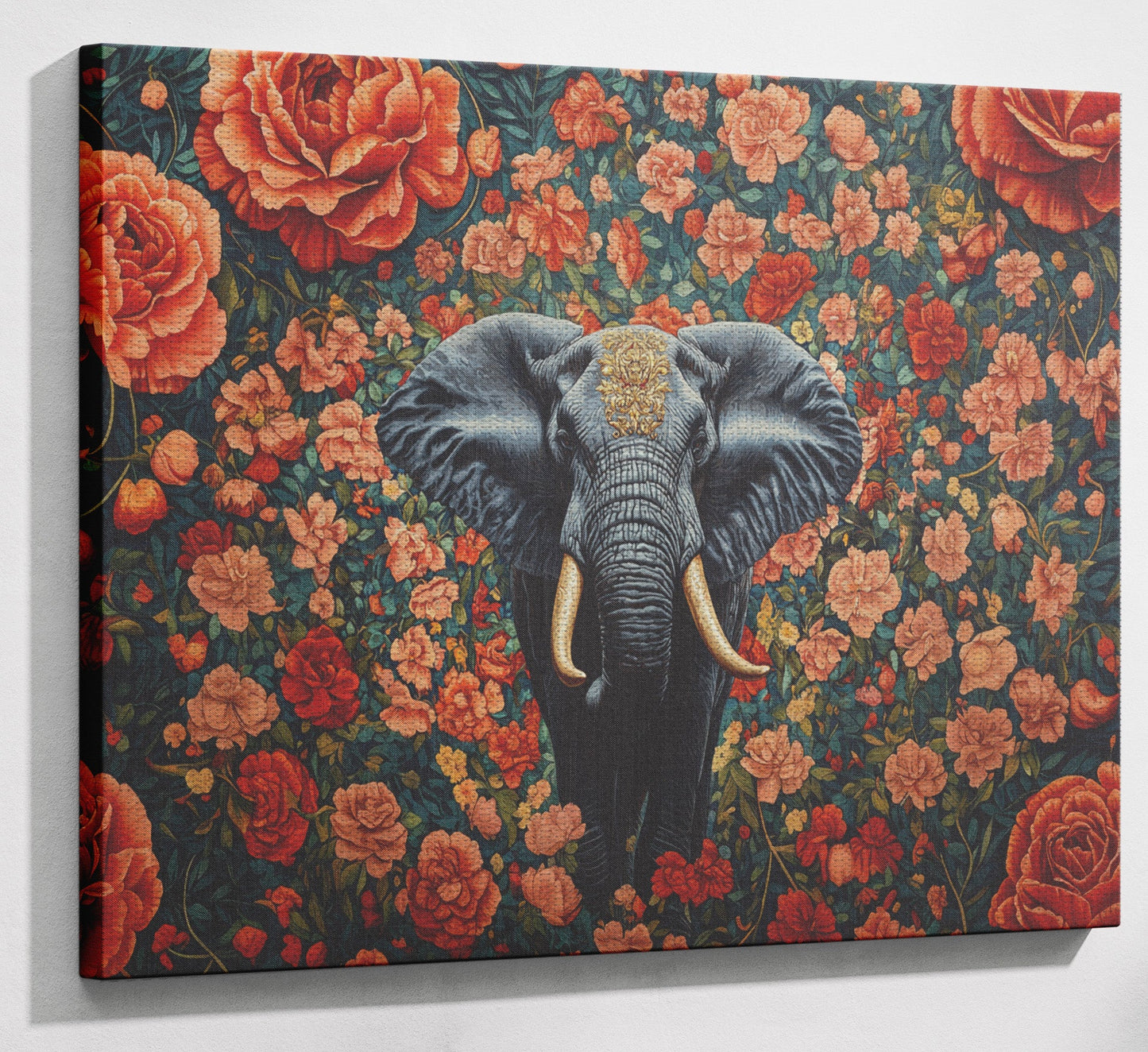 Elephant Rose Floral African American canvas print view 13