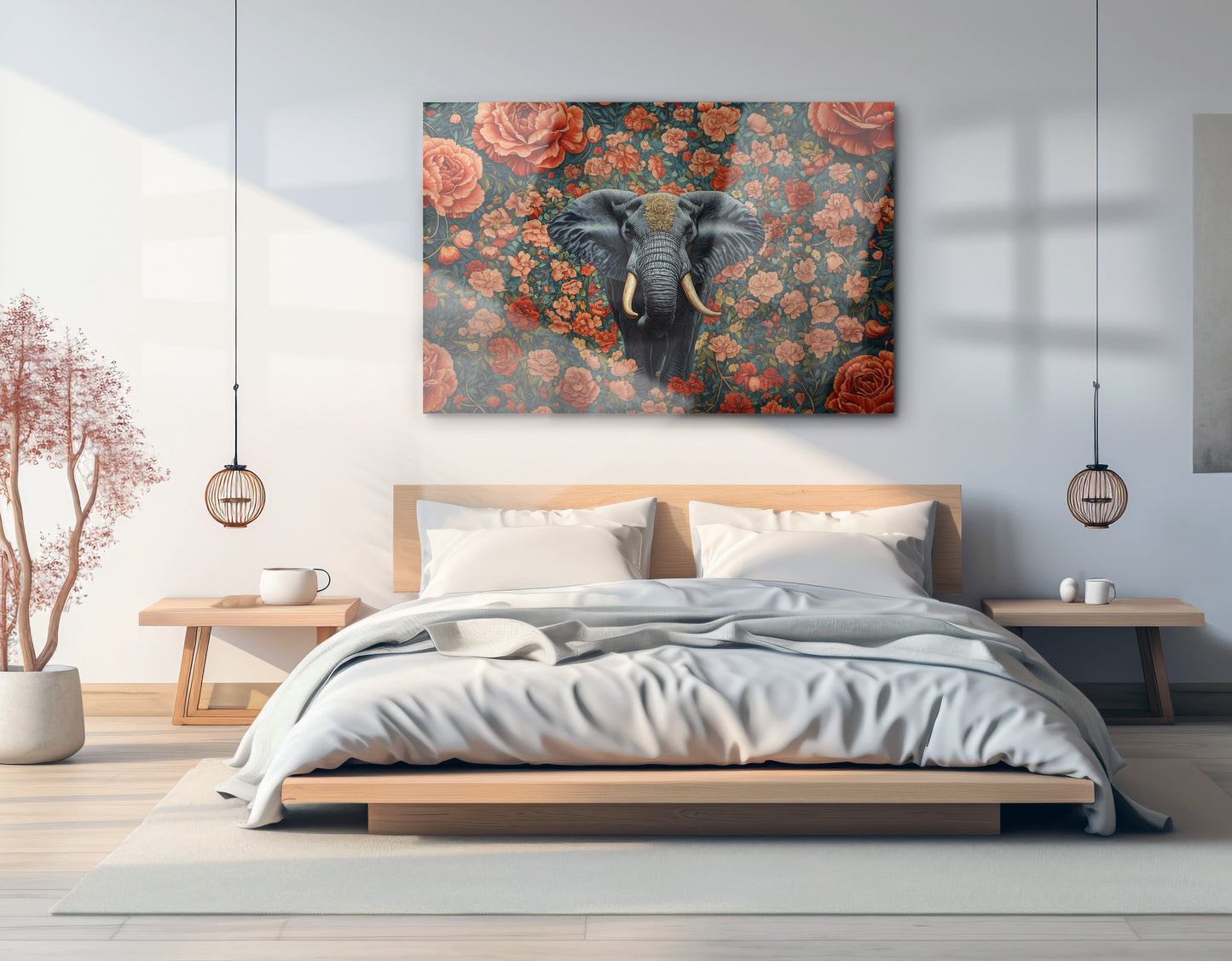 Elephant Rose Floral African American canvas print view 21