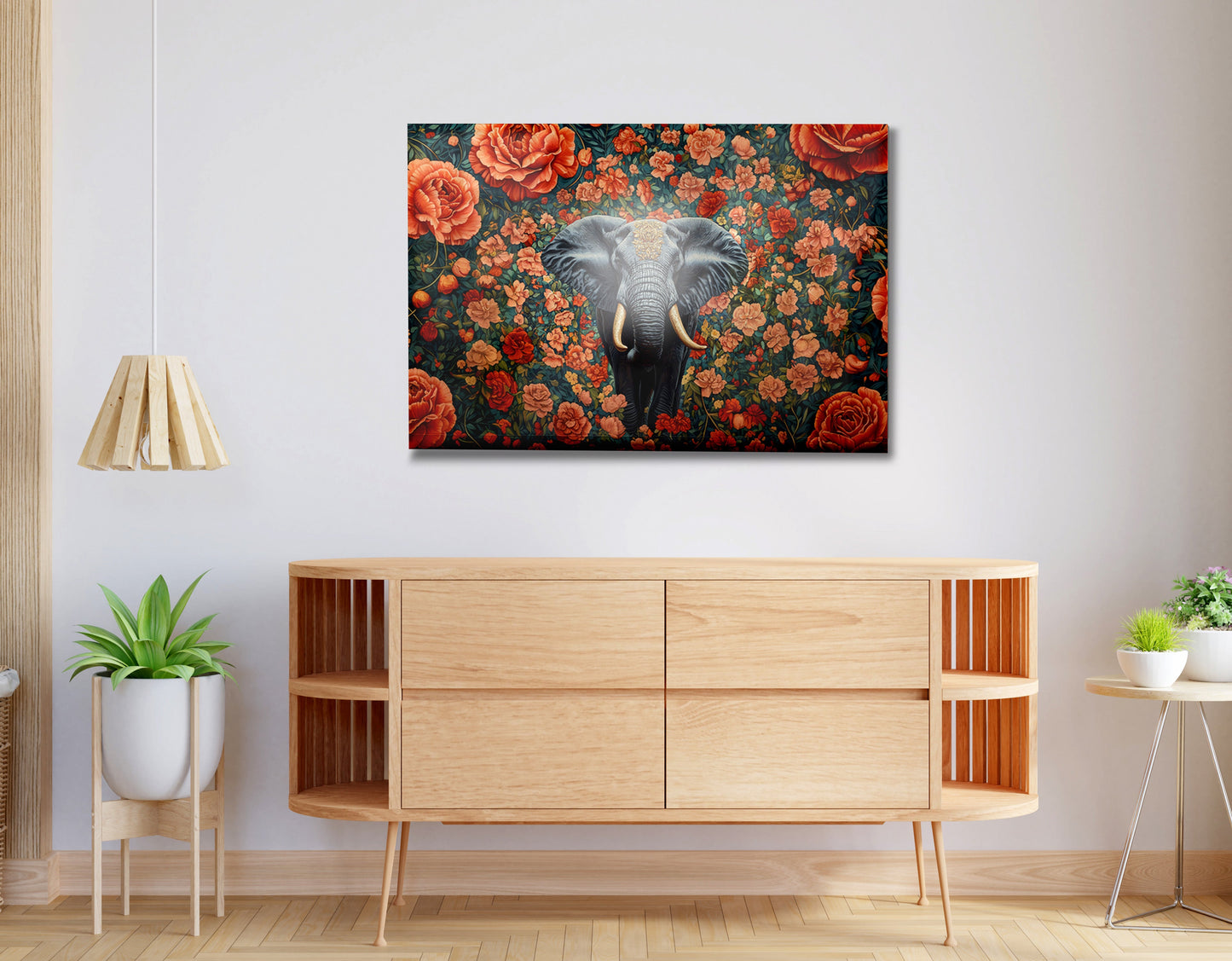 Elephant Rose Floral African American canvas print view 20