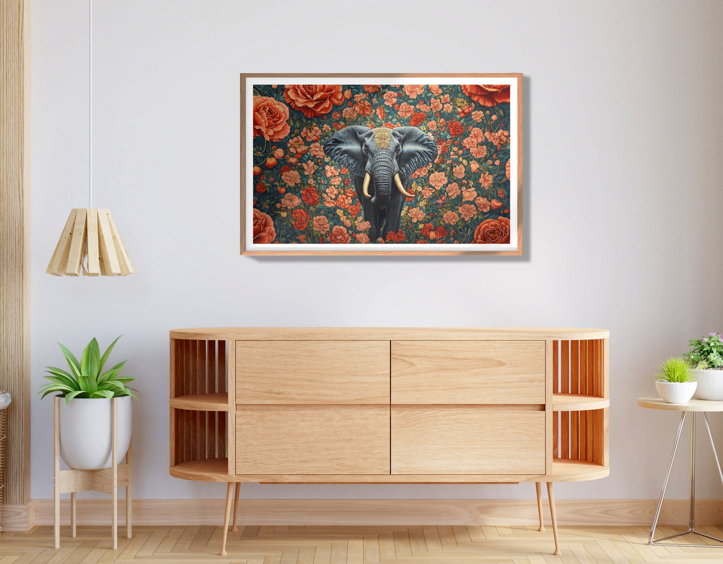 Elephant Rose Floral African American canvas print view 80