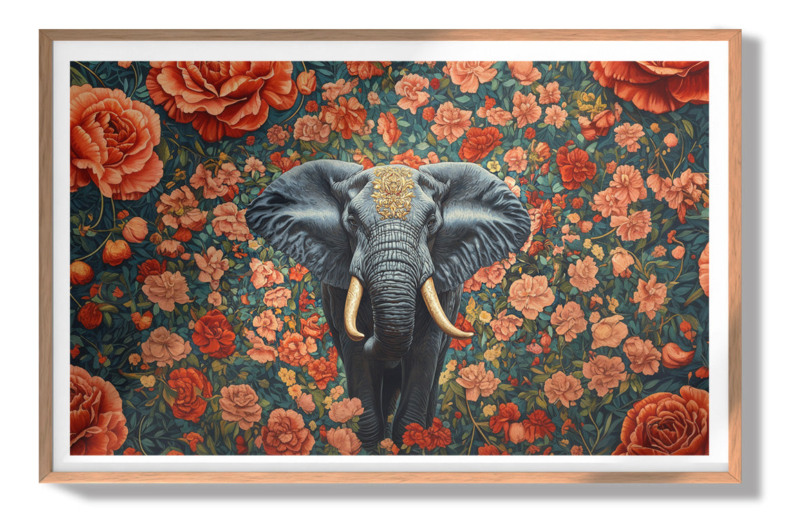 Elephant Rose Floral African American canvas print view 79