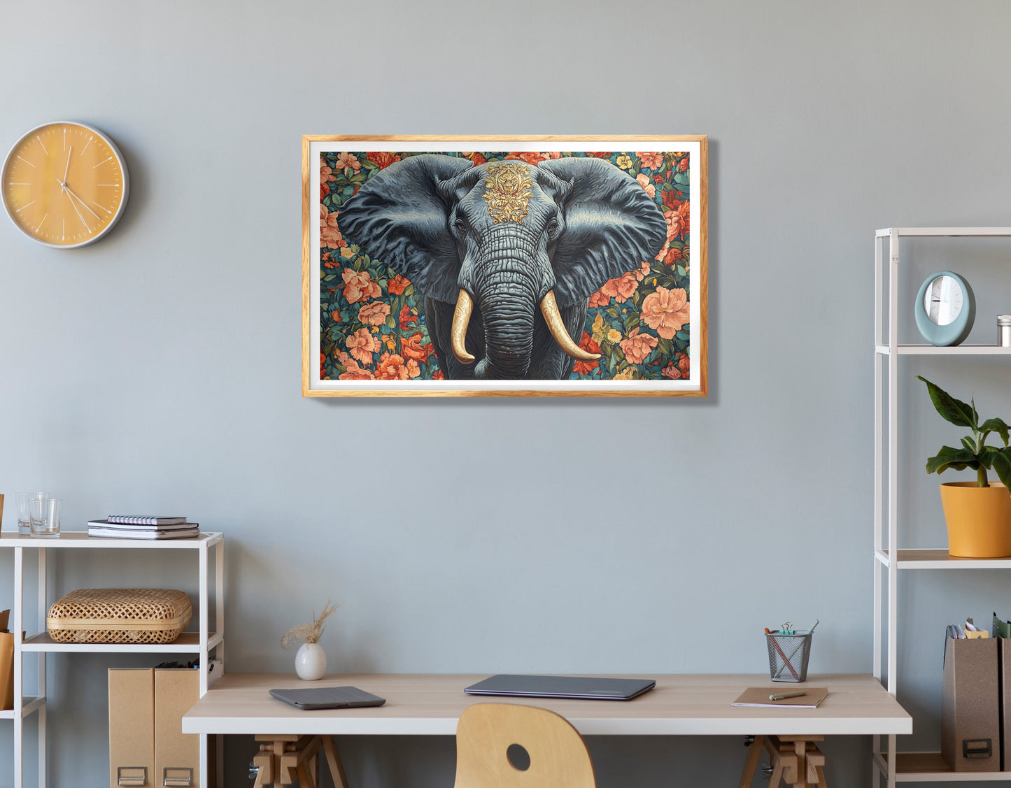 Elephant Rose Floral African American canvas print view 78