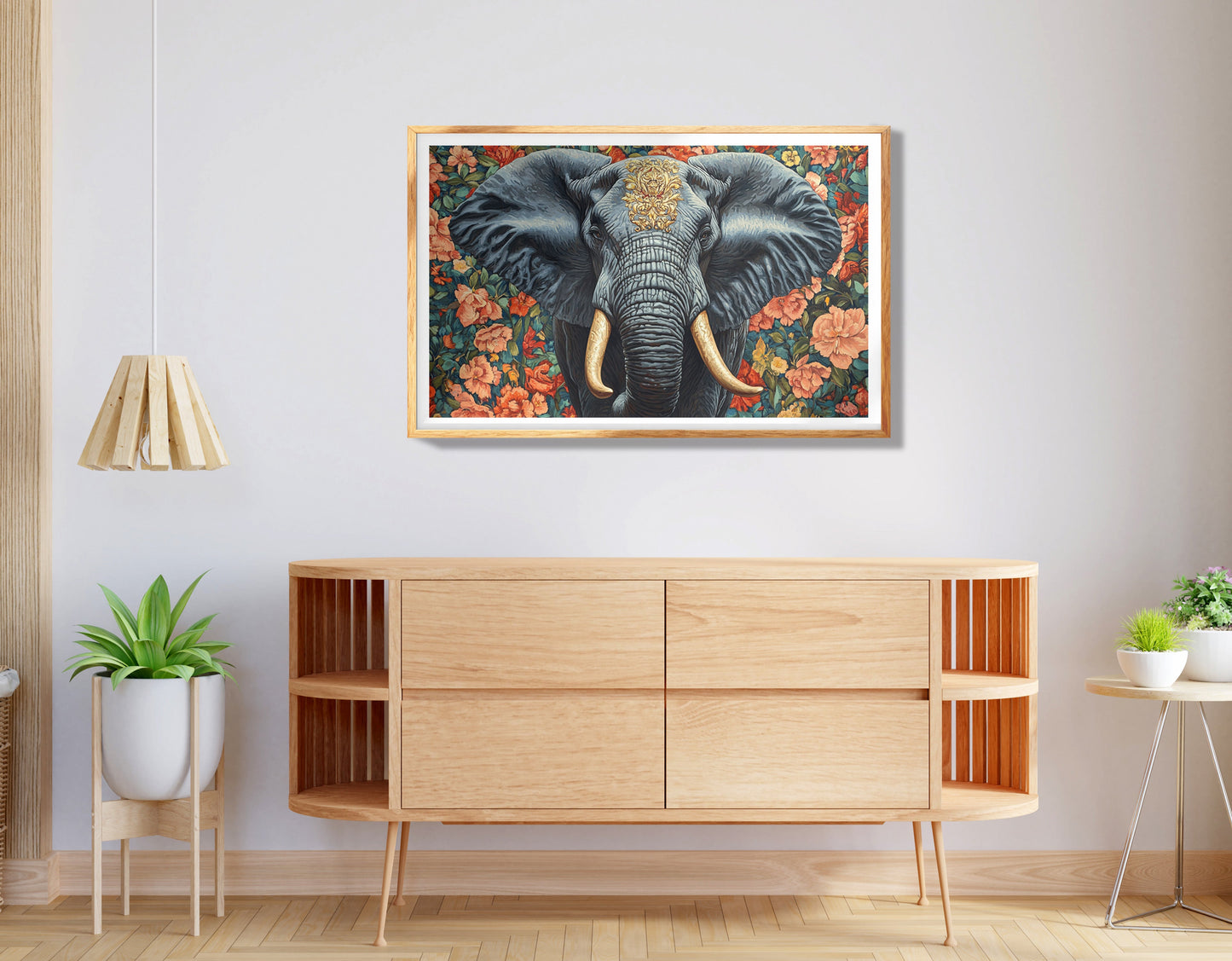 Elephant Rose Floral African American canvas print view 74