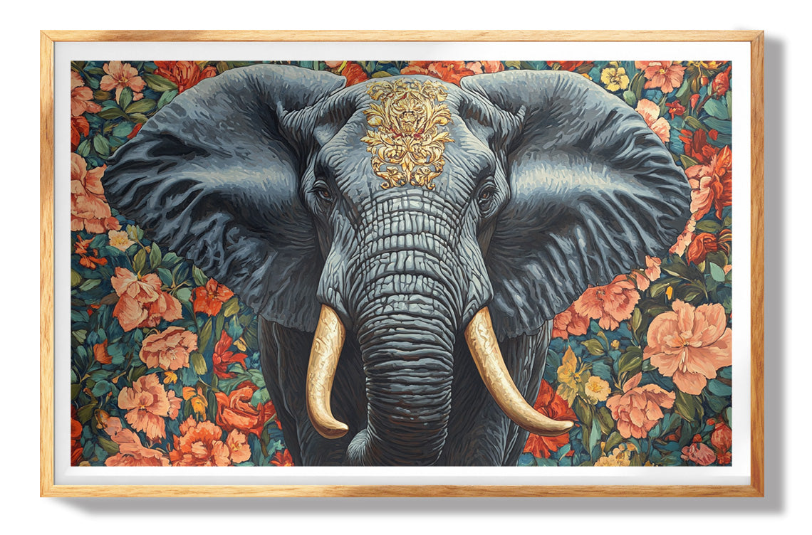 Elephant Rose Floral African American canvas print view 73