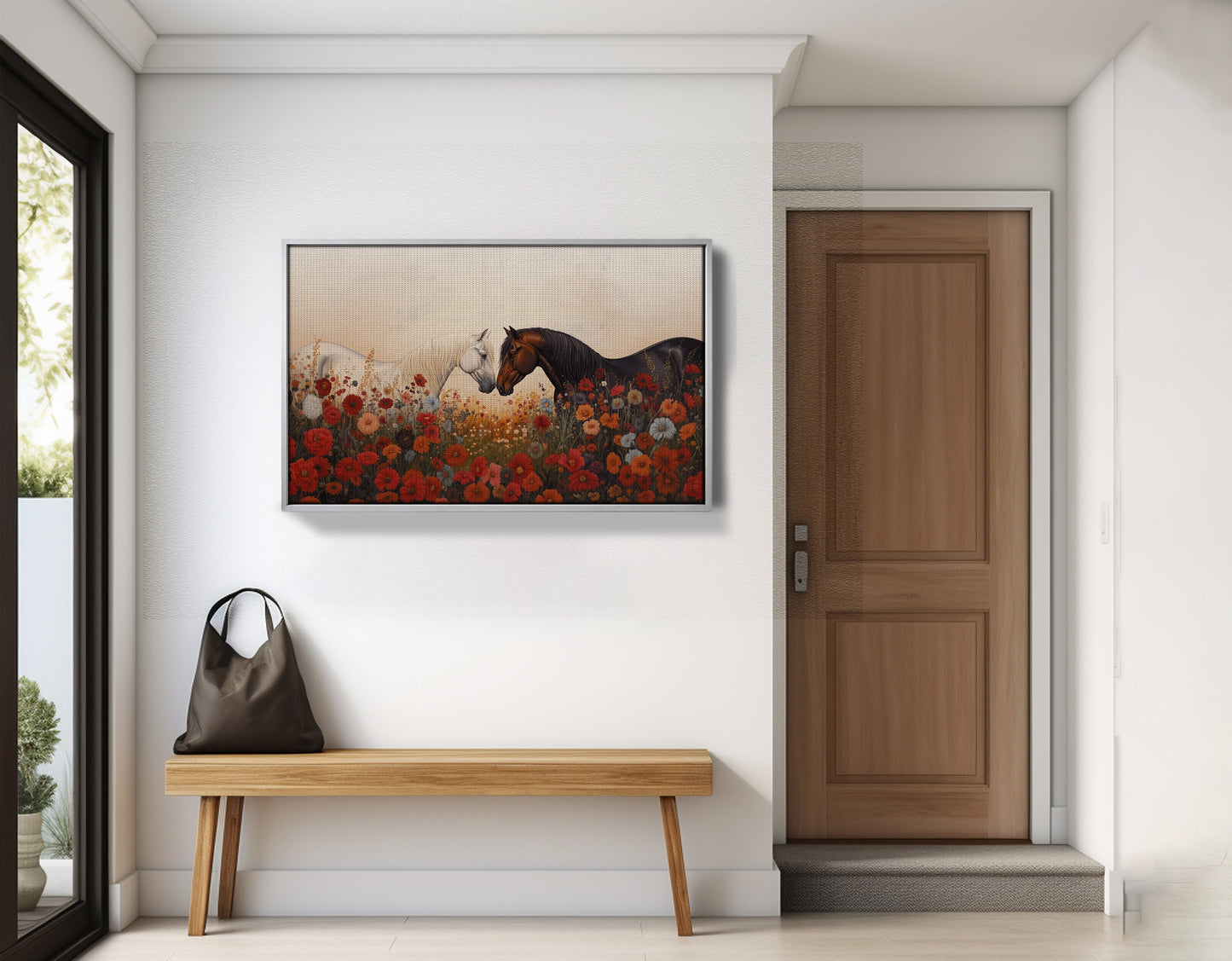 Horse Floral Meadow Black African American canvas print view 59