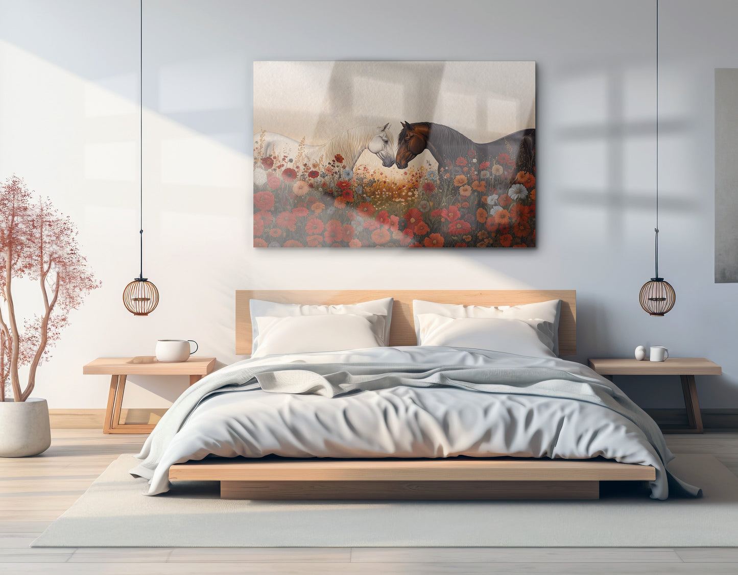Horse Floral Meadow Black African American canvas print view 21
