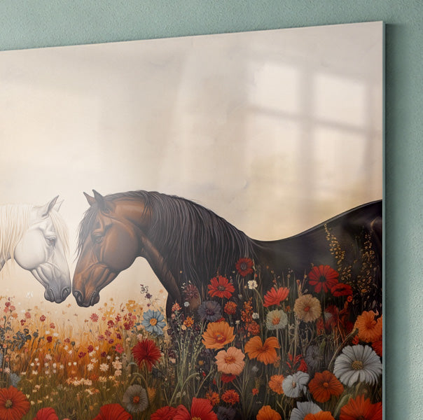 Horse Floral Meadow Black African American canvas print view 22