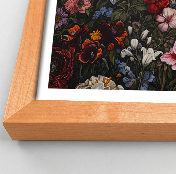 White Horse Floral Black African American canvas print view 82