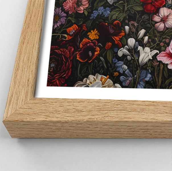 White Horse Floral Black African American canvas print view 76