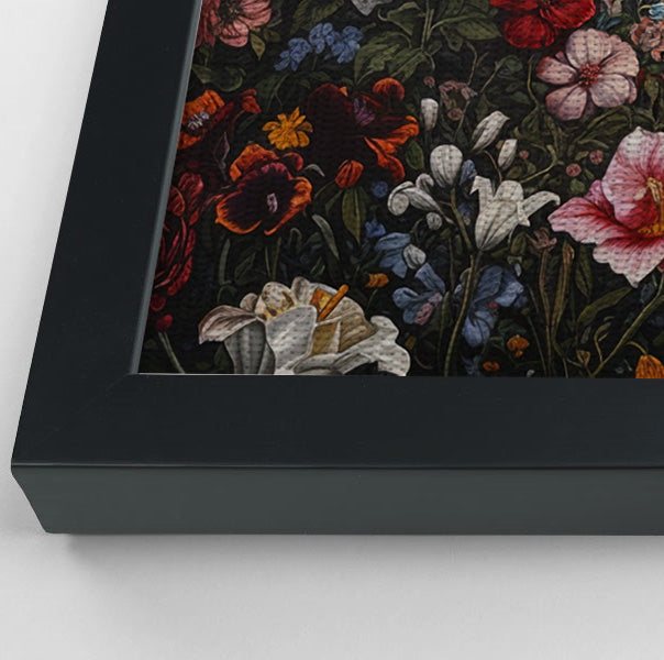 White Horse Floral Black African American canvas print view 28