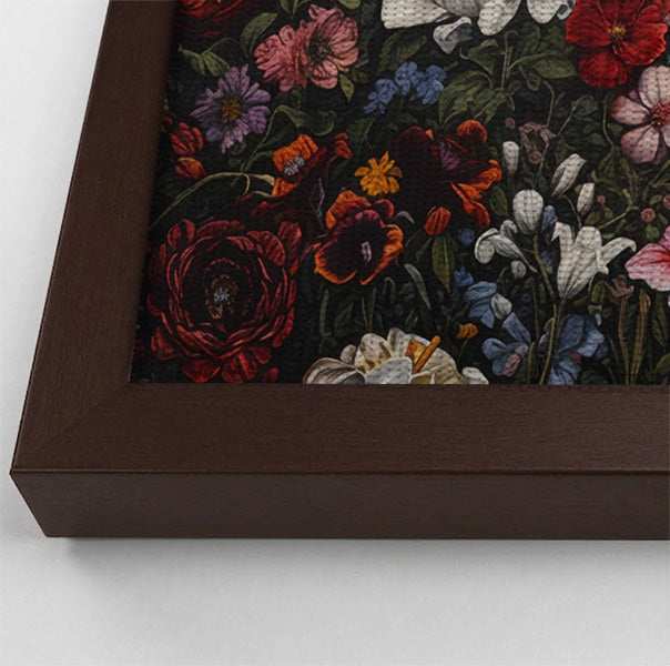White Horse Floral Black African American canvas print view 34