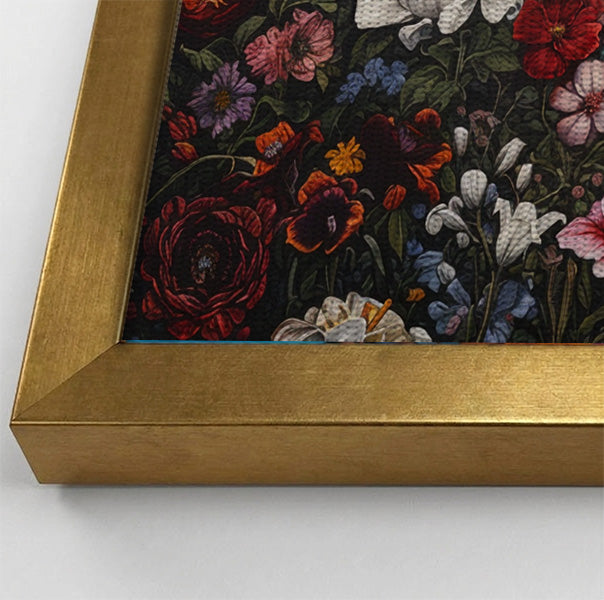 White Horse Floral Black African American canvas print view 40