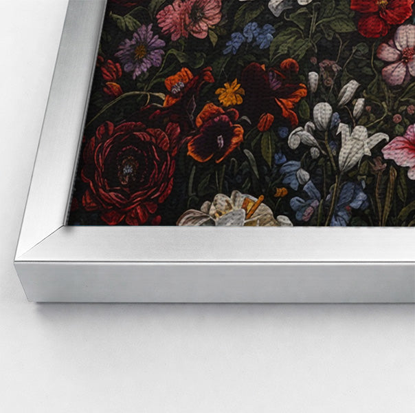 White Horse Floral Black African American canvas print view 58