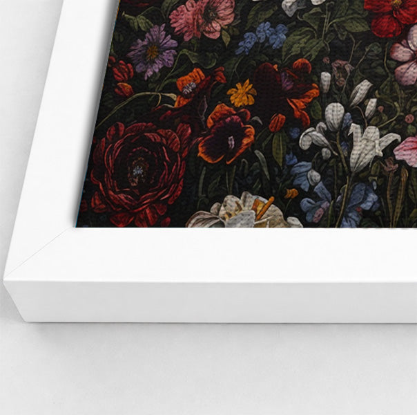 White Horse Floral Black African American canvas print view 64