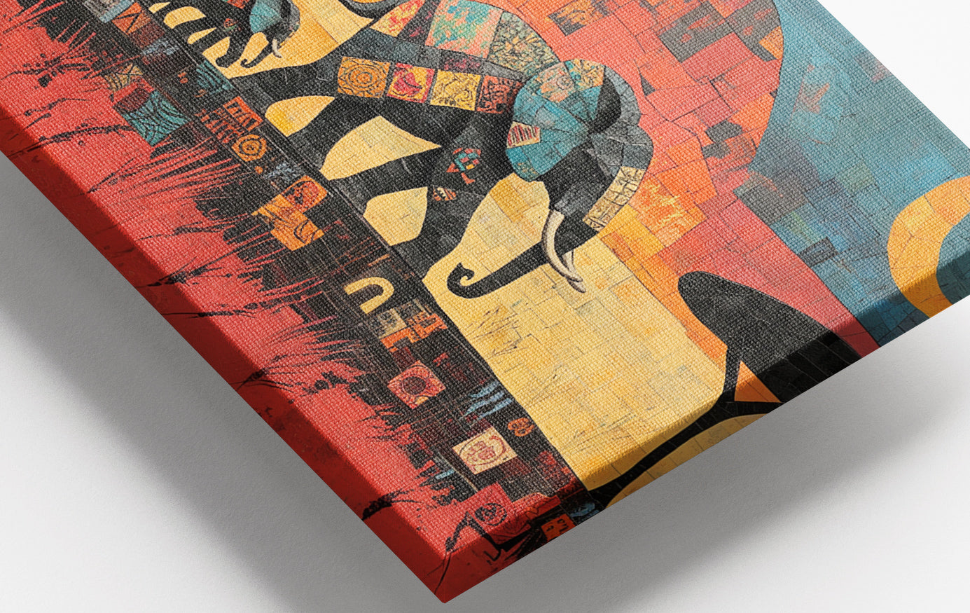Close-up of Elephant Sunset Abstract African American abstract art detail