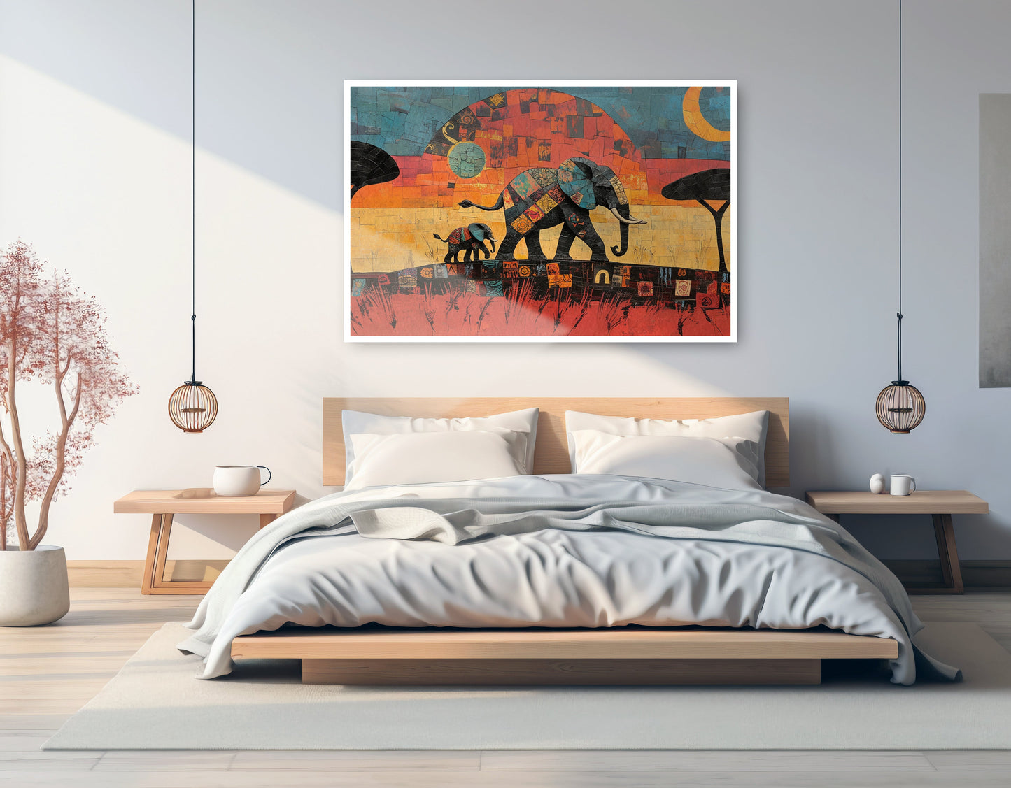 Elephant Sunset Abstract African American abstract art artwork view