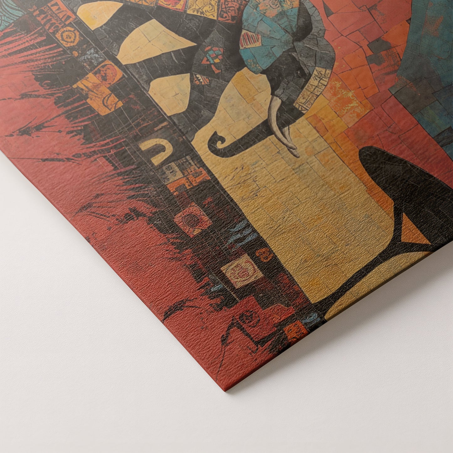 Elephant Sunset Abstract African American abstract art artwork by MoomZee Artwork