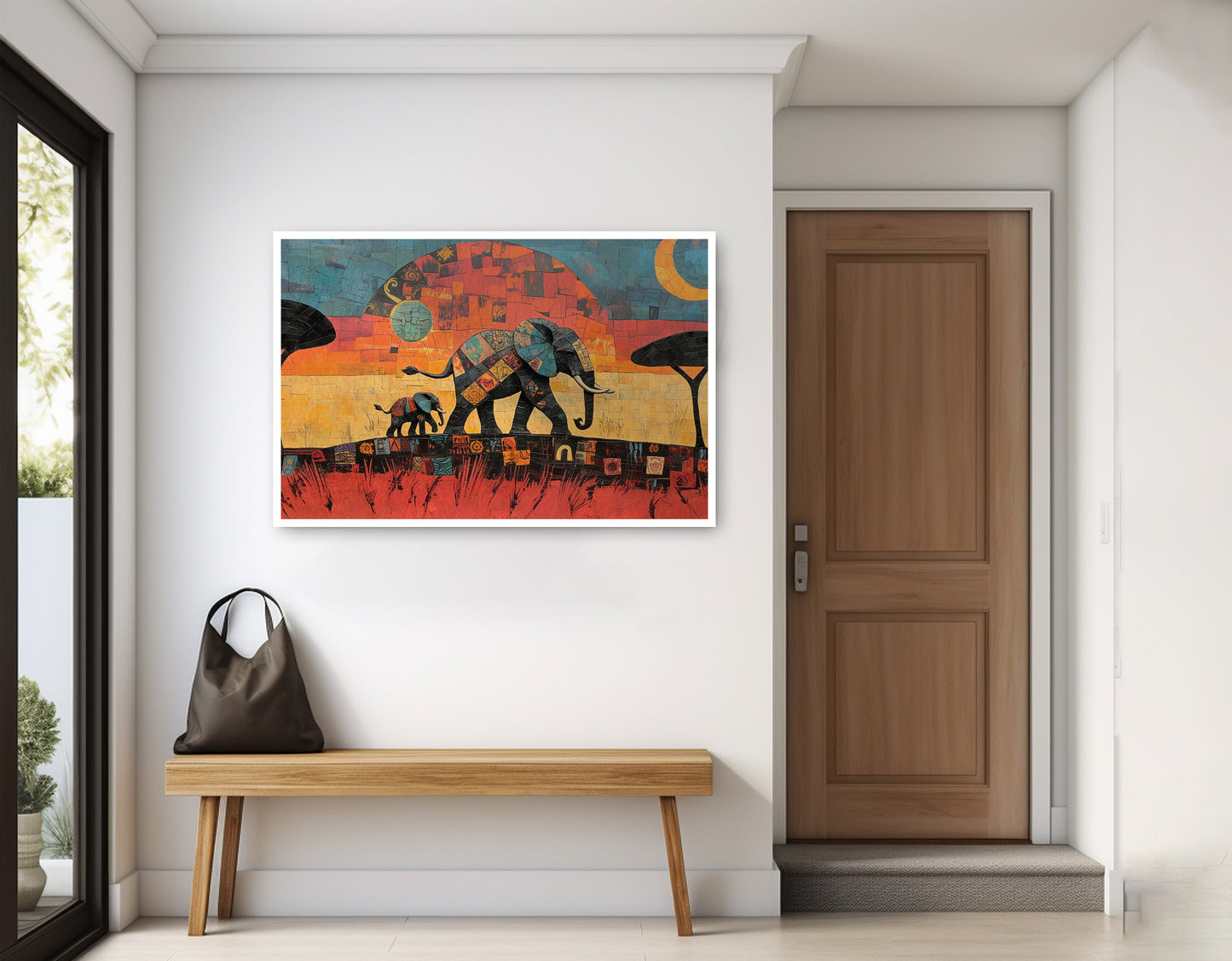 Elephant Sunset Abstract African American abstract art home decor view