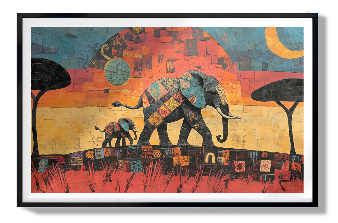 Elephant Sunset Abstract African American abstract art view 67